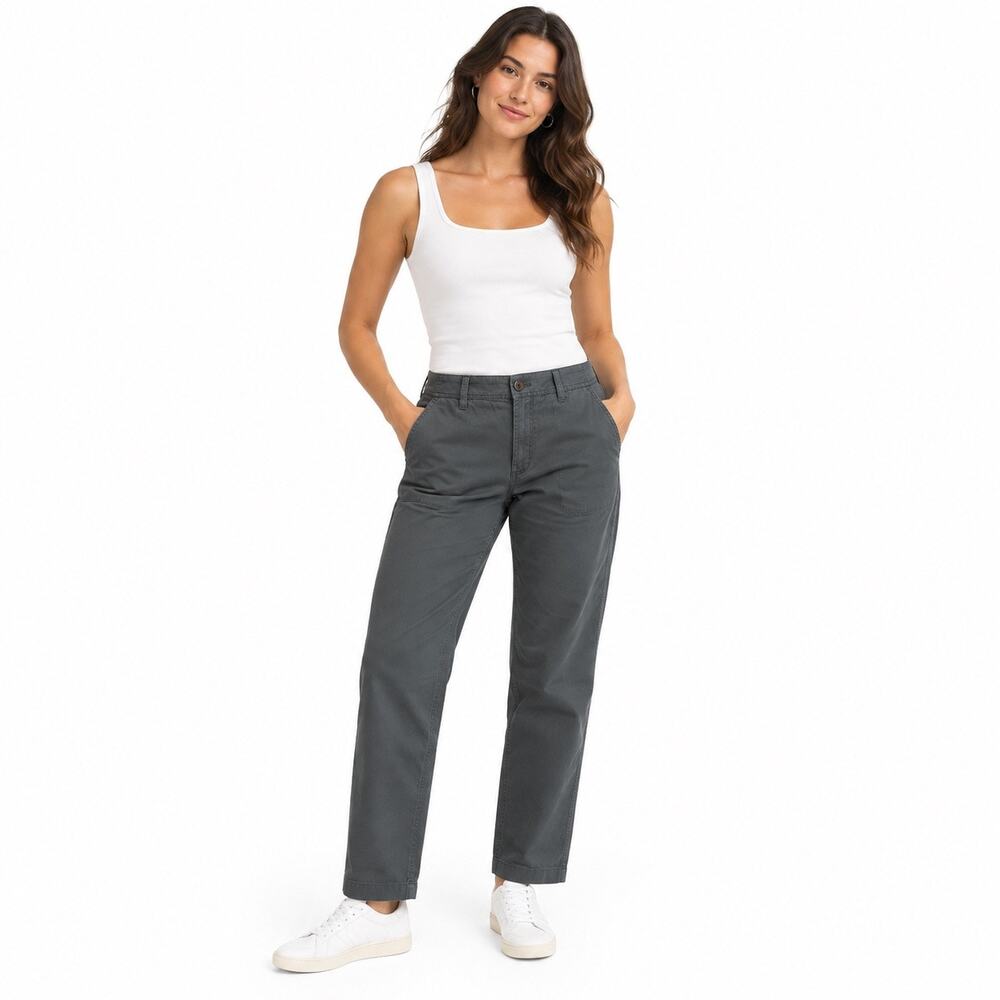 J. Crew Cotton Chino pants with pockets in charcoal gray women 8